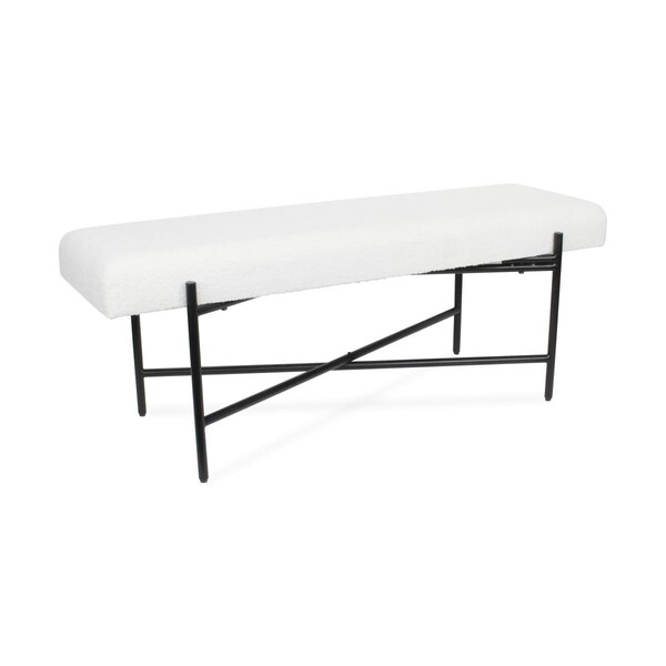 Cheungs Tingri Modern White Cushion Top Entryway Bench 5967 - main